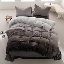 Black Gray Comforter Set Full Size - White Grey Full 80" 90"-Comforter 3-grey
