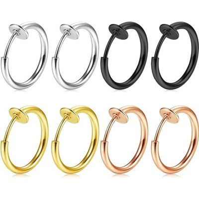 Fake Piercing Rings 8 Stück Edelstahl Clip Ohrringseptum Nasenlippe