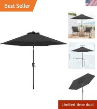 Versatile 7.5ft Waterproof Market Umbrella for Outdoor Enjoyment, Dark Gray