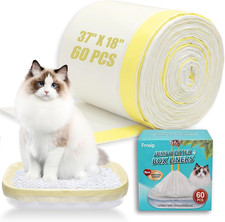 60 Pack 37"X18" Cat Litter Box Liners, Tear-Free Box, Heavy 3Mil Duty Bags