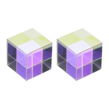 2 Pack Cube Prism 30mm K9 Crystal Prism Optical Glass X-Cube Glass Figurine
