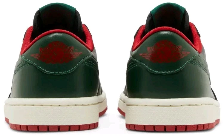 Mujer Air Jordan 1 Retro Bajo OG - Negro/Verde Garganta - Rojo Universitario (Talla 6) Foto 2 de 4