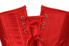 Gothic Underbust Corset Waist Cincher Bustier Top Satin Lace Up Lingerie Plus