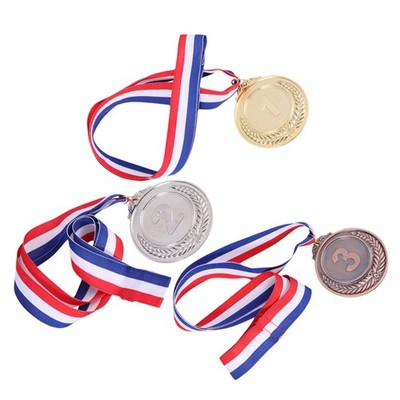  3pcs Metal Award Medaillen mit Neck Ribbon Wheats Gewinner Medaille für