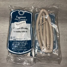 Lot of 2 - 25 Foot Lynn Electronics Corp Handset Cord Ash L-H4DU-25-ASH