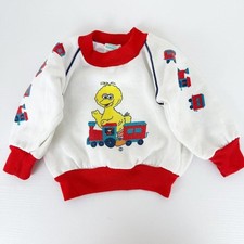 Vintage 1980 s Sesame Street babies Big Bird red white crewneck sweater 18m