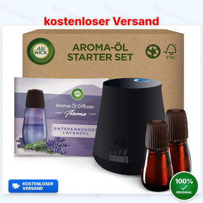 Air Wick Aroma-Öl, Entspannender Starter Set, Raumduft, 2x20ml Nachfüllern+Gerät