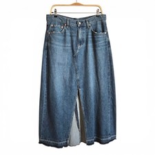 GAP Distressed Denim Maxi Skirt with Slit SIZE 31