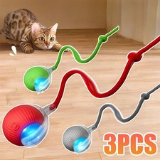 Automatic Rolling Cat Ball Toy with Faux Tail, Rechargeable Smart Pet Toy