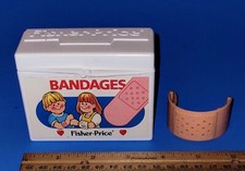 Vintage Fisher Price Dr.  Nurse Bandages Box  Band Aid From Medical Kit