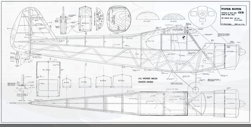 1/4 Scale Piper Super Cub 108-inch Wing Giant Scale RC Airplane Digital Plans - Picture 3 of 5