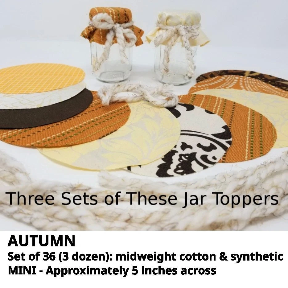 Mini Jar Toppers - Three Dozen (36) Fabric Circles - Image 3 of 4