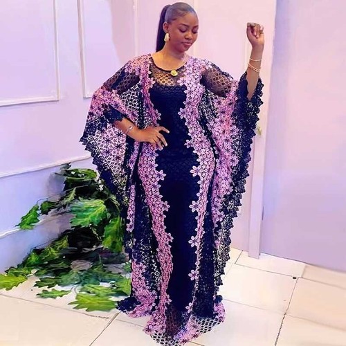 Lace Kaftan African Women Long Dress Dashiki Robe Evening Cocktail Gown Party - Picture 19 of 45
