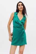 New Urban Outfitters Deja Sleeveless Button-Front Wrap Dress Size Small