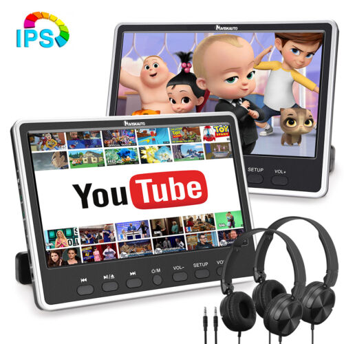 2 NAVISKAUTO 12" Car Headrest DVD Player for Kids HDMI Sync Screen USB AV Out in - Afbeelding 1 van 33