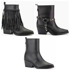 NWOB Rebel Wilson Trio 3 Style Mod Ankle Booties, Black, Sz 7.5