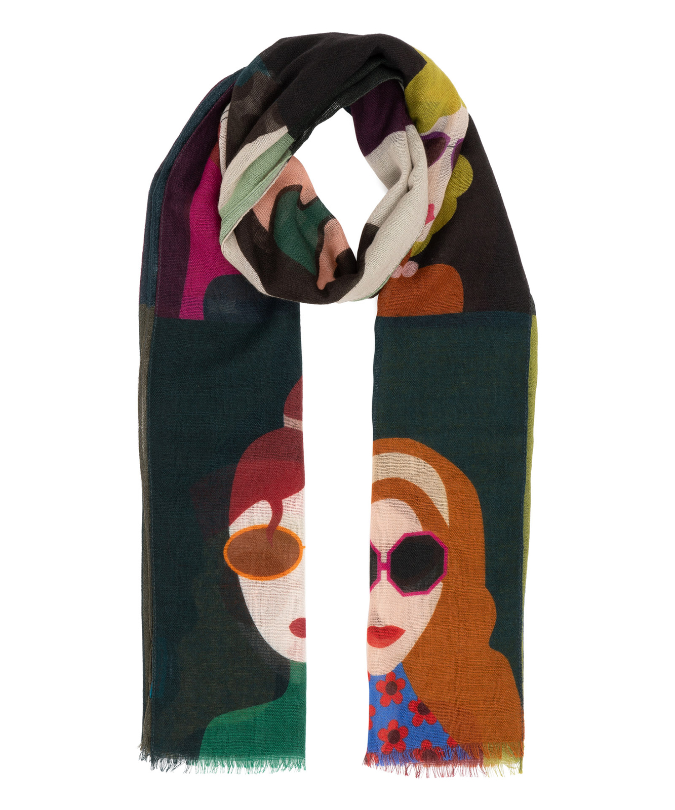 Шерстяная ткань Barbieri damen 00K246-11409-002 многоцветная, с волнистой структурой, для шальпирования