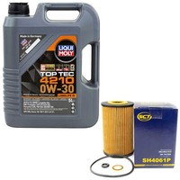 MotoröL Set 0W-30 5 Liter + ÖLfilter SH 4061 P FüR Hyundai I20 KIA Rio III 1.1