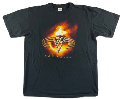 VTG Van Halen Tour Band T-Shirt Anvil Double Sided Black 80s Rock