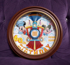 Disney 60th Anniversary Birthday Mickey Minnie Mouse Plate Framed Numbered COA