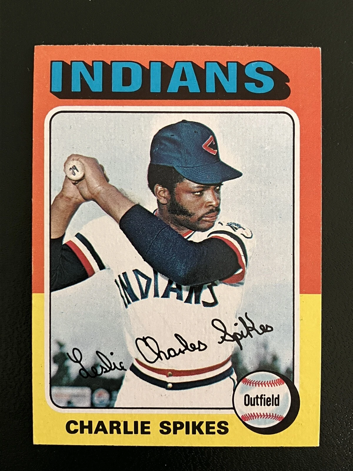 1975 TOPPS MINI HIGH GRADE SET BREAK -CARD #135- CHARLIE SPIKES -INDIANS- NM-MT