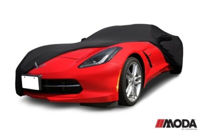 For 14-19 Corvette C7 | Moda Stretch  Emblem Logo Black Car Cover & Storage Bag