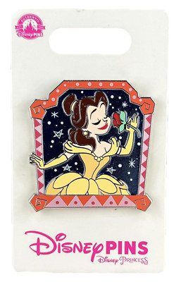 Disney Parks Beauty And The Beast Belle Smelling Rose Pin New With