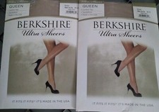 2 Berkshire Queen Ultra Sheer Control Top Sandalfoot pantyhose STONE size 1X-2X