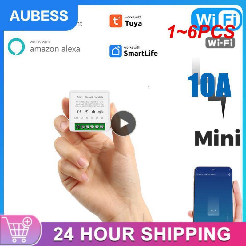 1~6PCS Alexa Tuya Wifi Switch Smart Home Domotica Yandex Station Alice Wireless