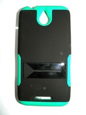 HTC WISH 510 2 CAPAS VERDE AZULADO PROTECTOR FUNDA/ESTUCHE NUEVO