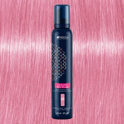Indola Colour Mousse For Hair Temporary Hair Colour 200ml - Strawberry Rose