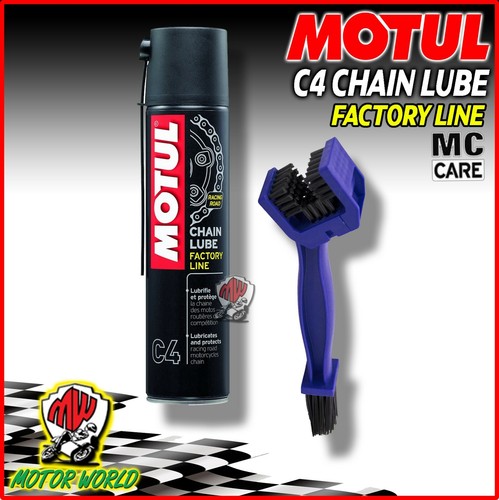 MOTUL MC Care Chain Care C1 Chain Clean 400 ml C4 Chain Lube Road 400 ml Brush