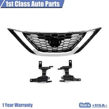 Front Chrome & Black Bumper Grille For 2016 2017 2018 Nissan Sentra