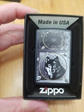 Zippo Wolf Dreamcatcher Black Matte. I Can Engrave Your Name On Back. New In Box
