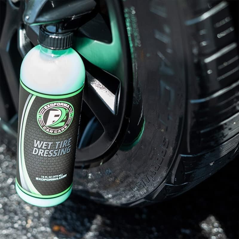 Car Tire Care Product ExoForma Wet Look Tire Dressing Spray - 16oz High  Shine Formula For Deep Black Tires Wet Tire Dressing