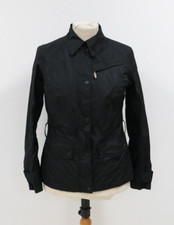 Barbour Silk Sheen Alex Coat Jacket Black Casual Uk 16 No Belt Vgc