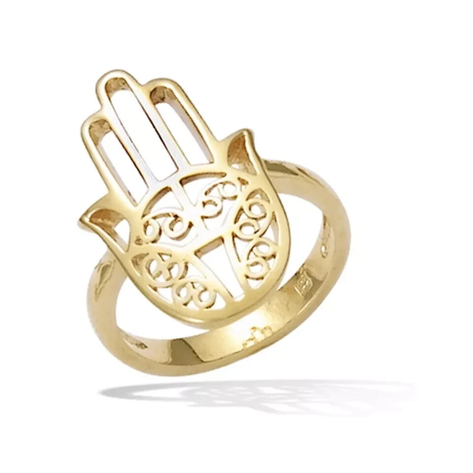 Bague main de Fatma femme plaqué or 18 carats taille 58, le cadeau idéal