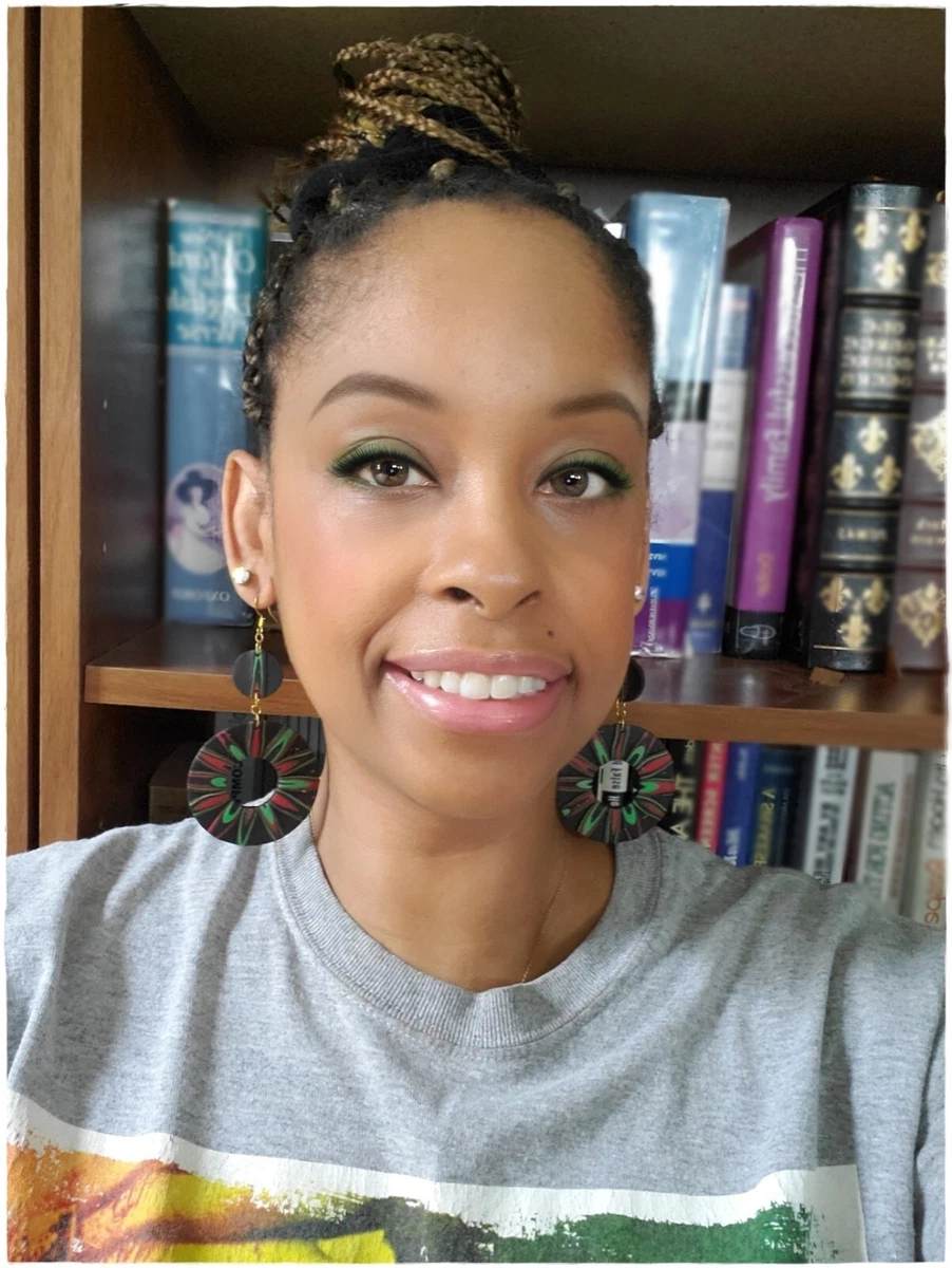 African Colors Earrings Green Red Black Statement Earrings