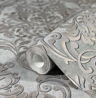 Tapete Vlies Barock Metallic Grau Gold City Glam 32605 (4,56€/1Qm)