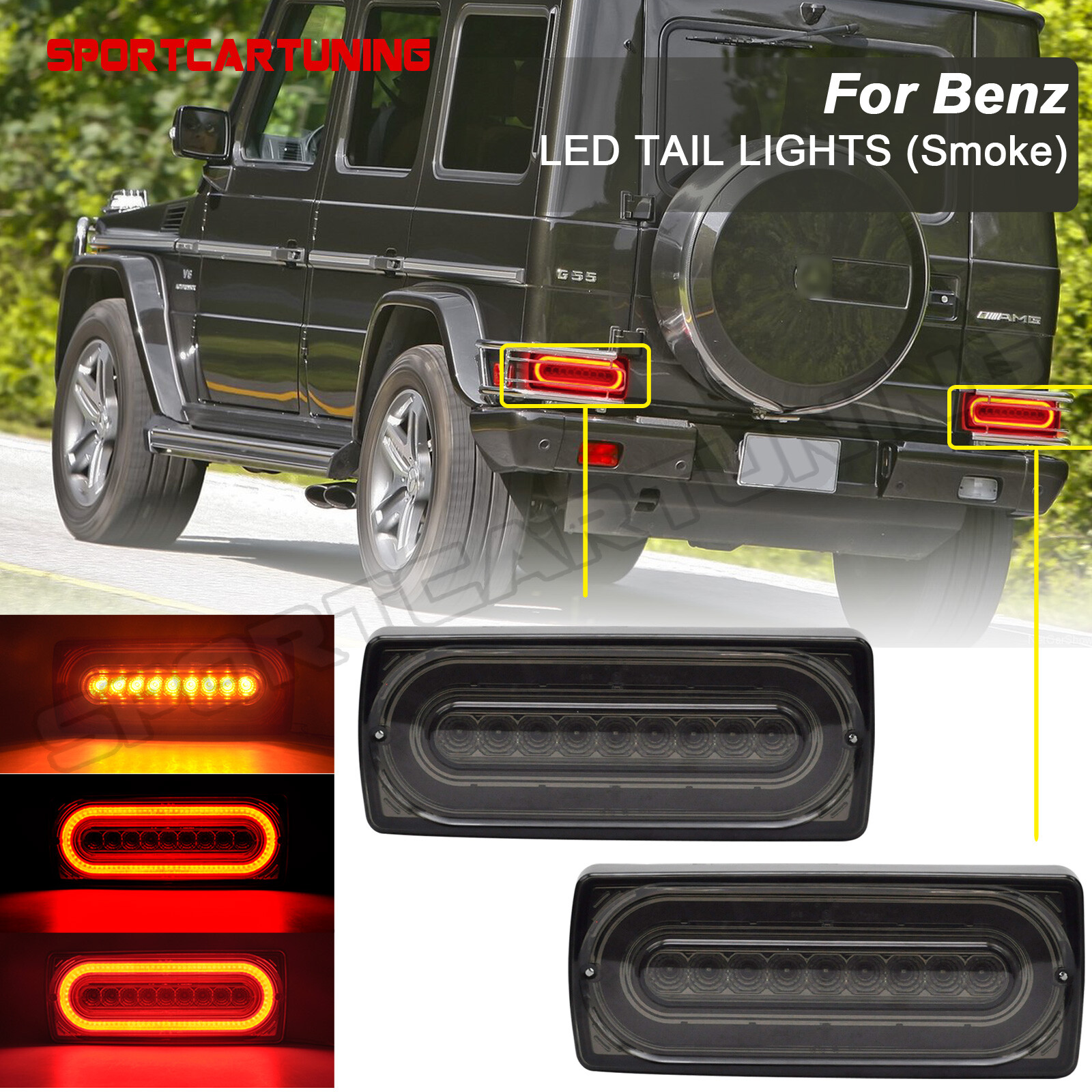 For Mercedes Benz W463 GClass 9918 AMG G550 LED Rear Tail Light Brake