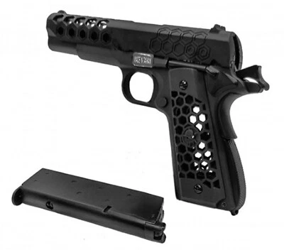 WE Tech 1911 Metal Hex Cut Gen. 2 Gas Blowback Airsoft Pistol Semi-Automatic Gun