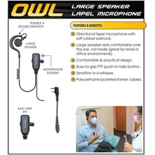 Tactical Ear Gadgets OWL QR Earpiece for Kenwood NX TK Series Radios (See List)