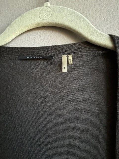 Elie Tahari Mujer Lana Merino Manga Corta Con Bolsillos Cárdigan EE. UU. Talla S Foto 3 de 4