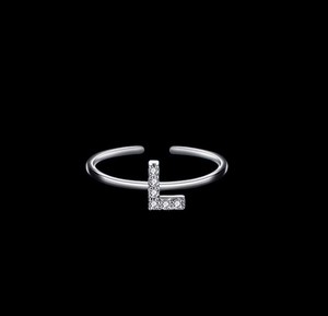 Anello Ring Donna Argento925 Iniziale Lettera Brillantini Regolabile | eBay
