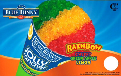 Rainbow Jolly Rancher Snow Cone Novelty Ice Cream Truck Sticker Decal 8''x5''