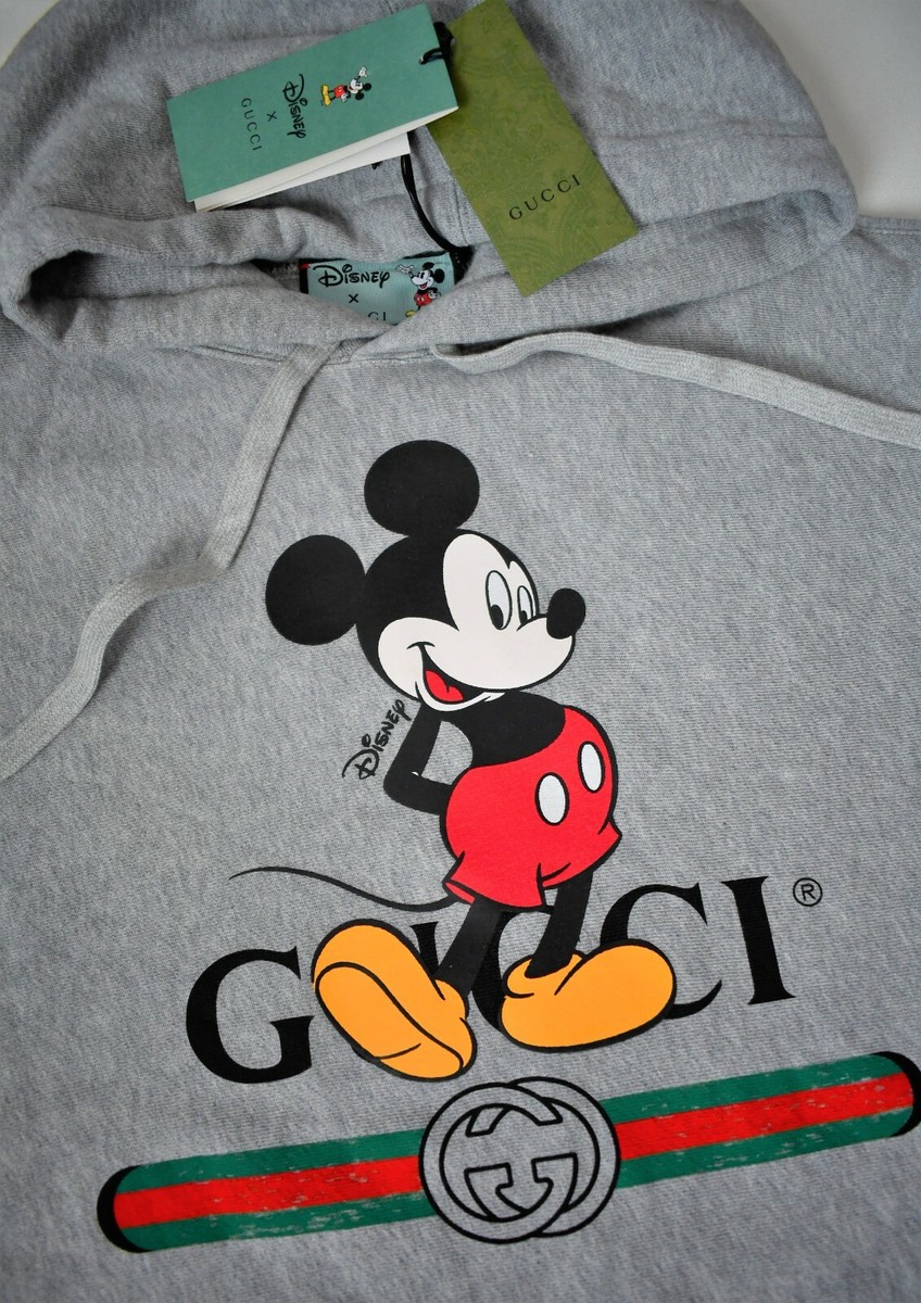 🆕️ GUCCI x DISNEY MICKEY MOUSE Gray Cotton HOODED 🆕️ GUCCI x DISNEY MICKEY MOUSE Gray Cotton HOODED