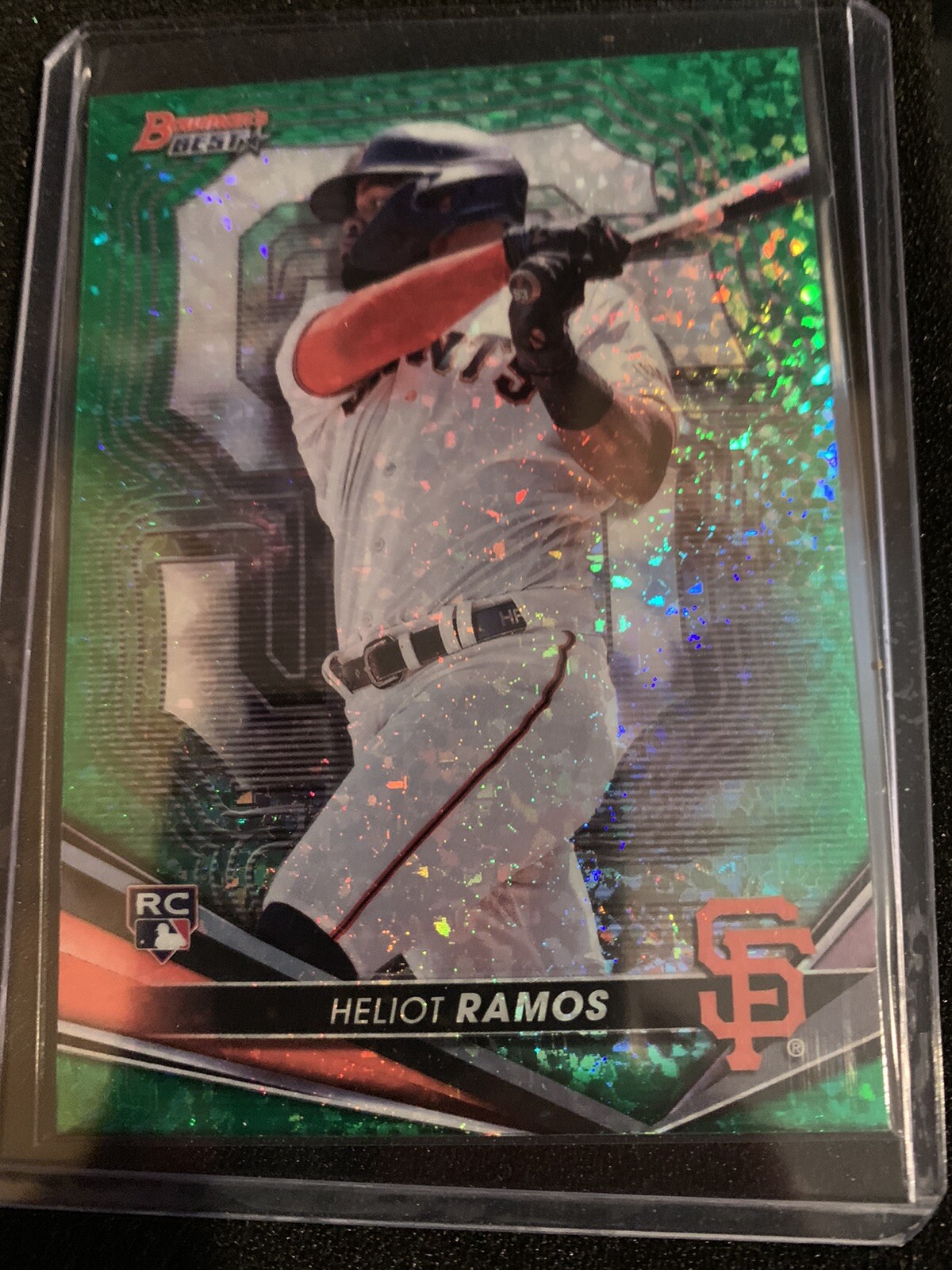 2022 Bowman's Best Heliot Ramos Green Mini Diamonds Rookie RC # /99 Giants