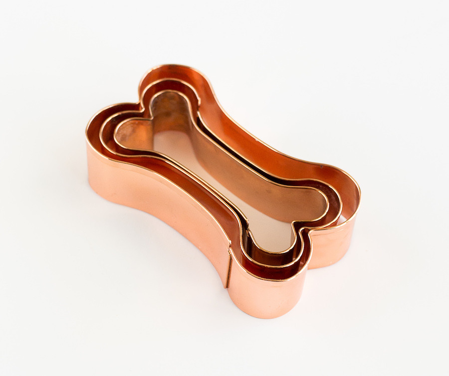 Boneshaped Copper Cookie Cutters Dog Biscuits Three Cutters Various