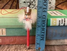 Vintage  Pole Stick Pencil Nutcracker Head Christmas Ornament