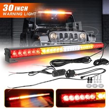 30 Led Emergency Warning Strobe Light Bar Red Amber White Hazard Flashing Light